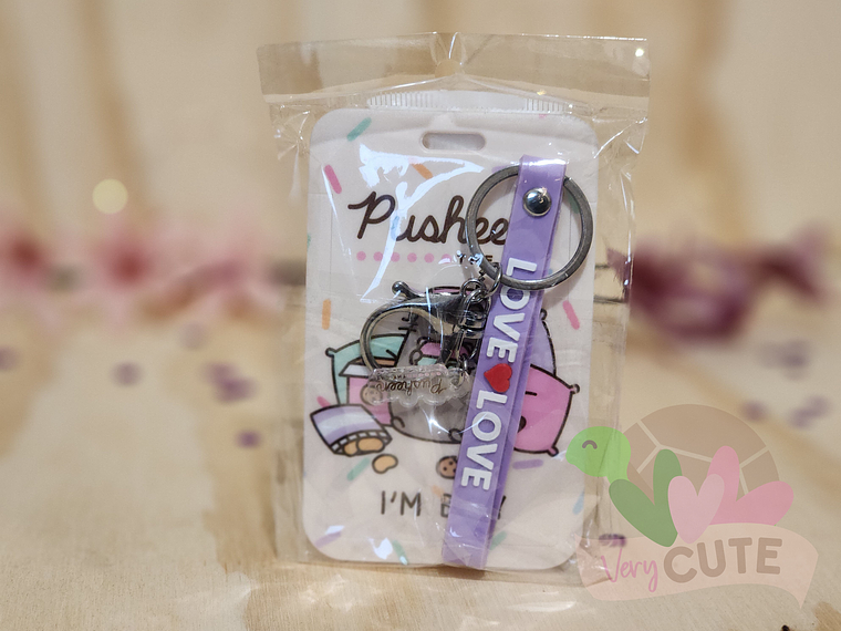 Porta Credencial + Llavero - Pusheen 3