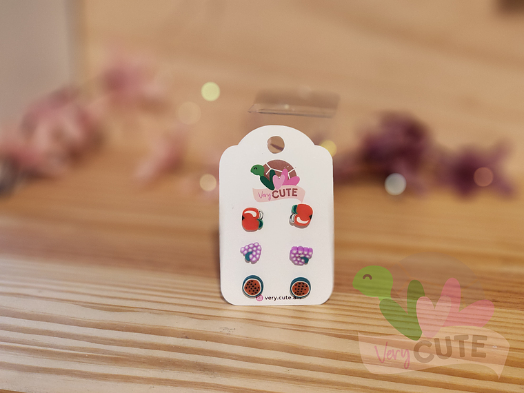 Set tres Pares Aros Fruta 2