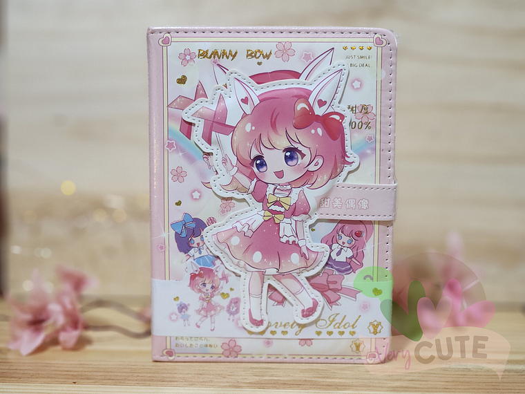 Libreta con Broche Niña Kawaii 3