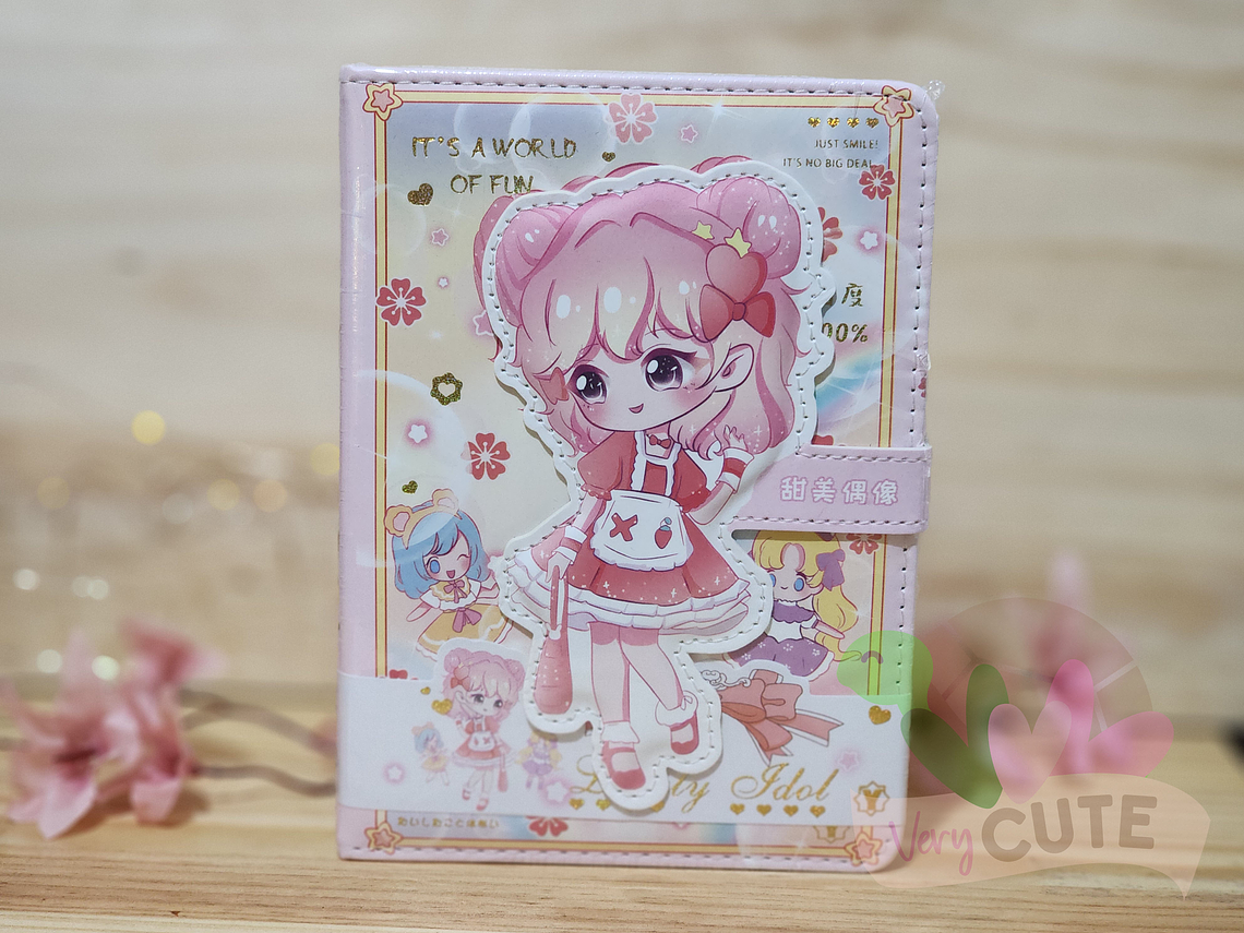 Libreta con Broche Niña Kawaii 4