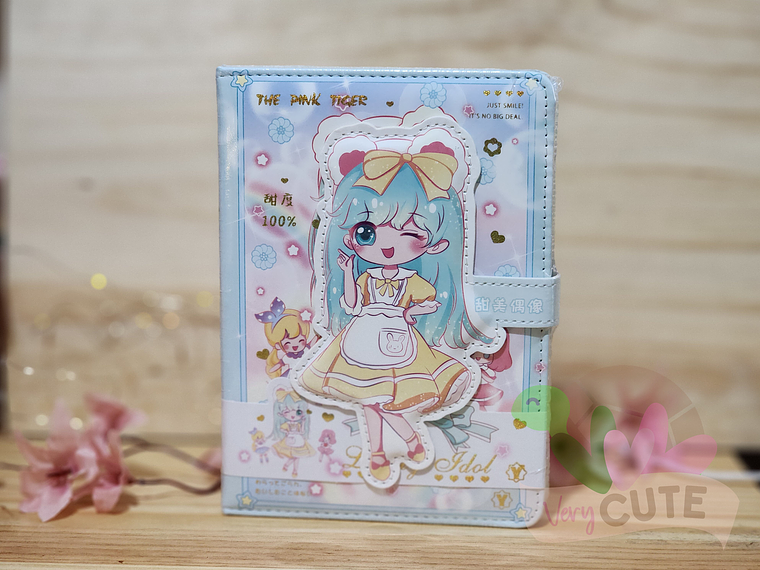Libreta con Broche Niña Kawaii 1