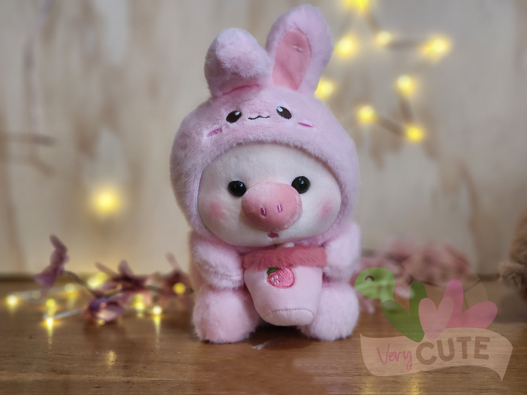 Peluche Chanchito Disfrazado de Conejito 1