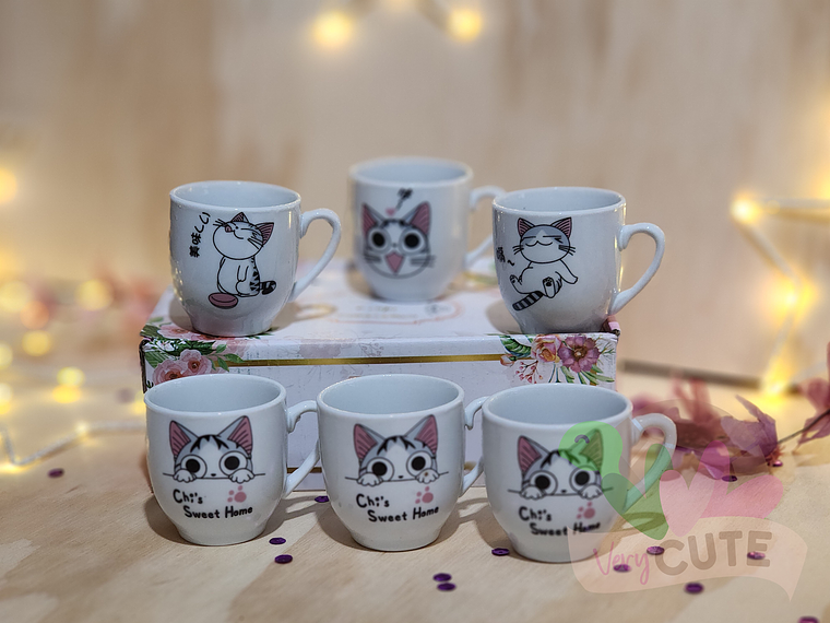  Set Tazas de Café Gata Chi 2