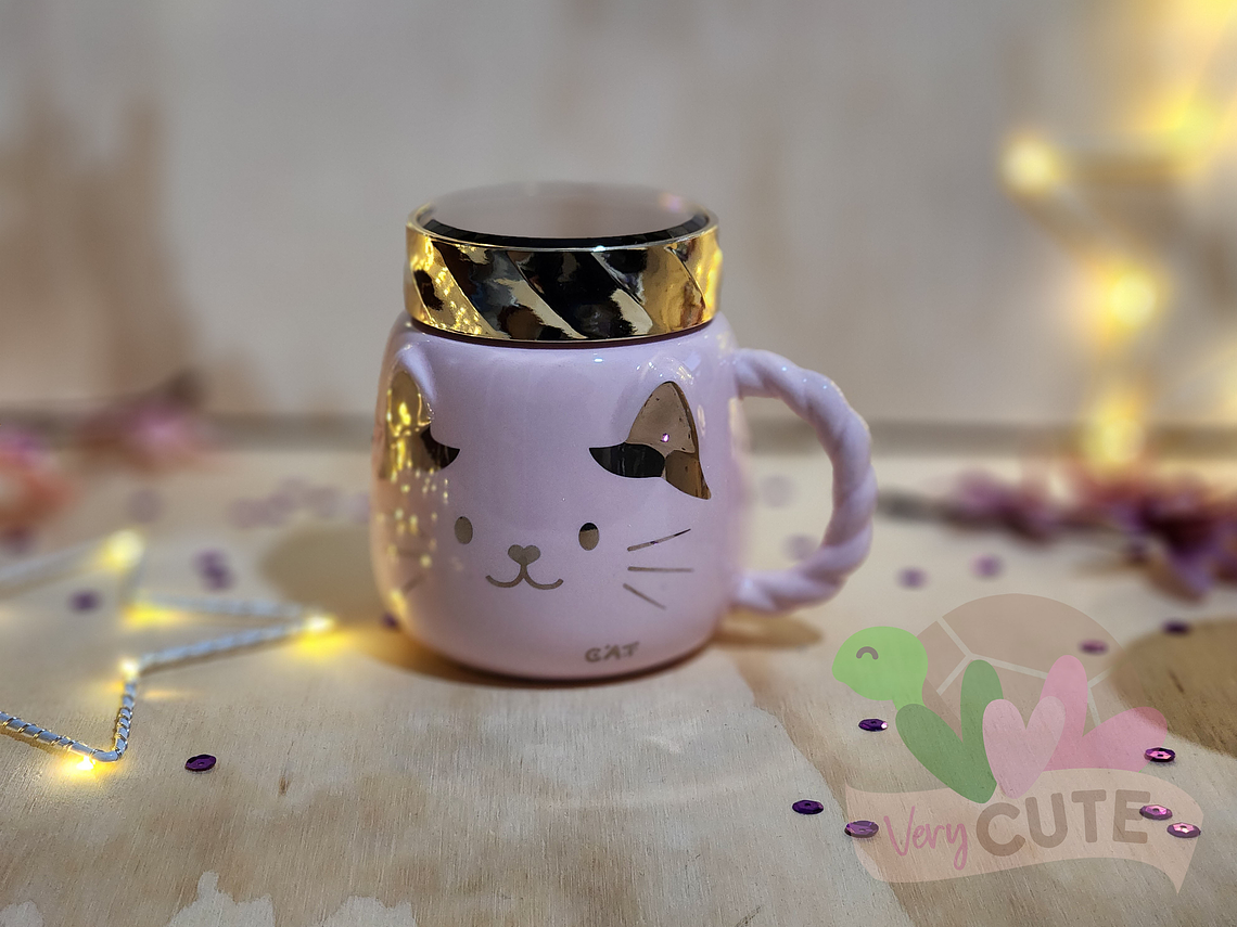  Tazón Gato Tapa Dorada 1