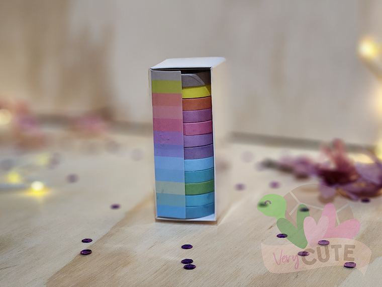  Set Washi Tapes Colores - 12 piezas 1