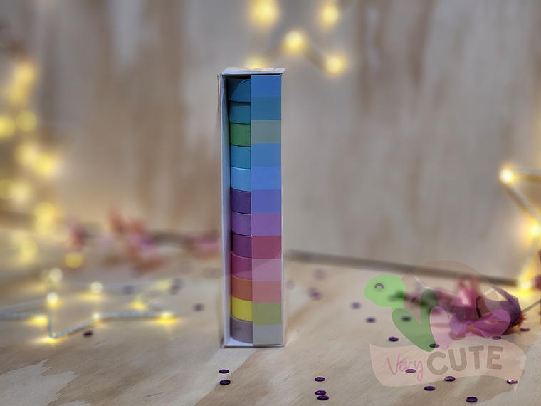  Set Washi Tapes Colores - 12 piezas 2