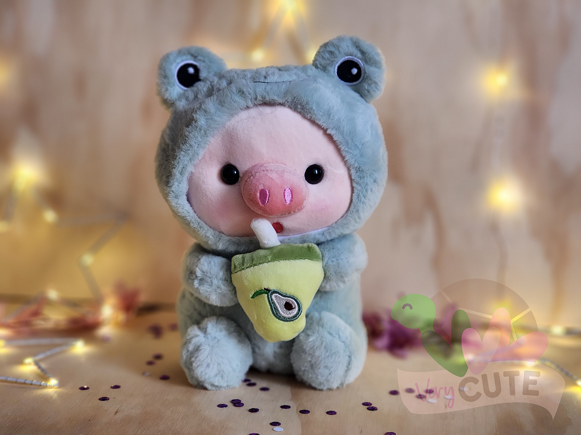 Peluche Chanchito Disfrazado de Ranita 1