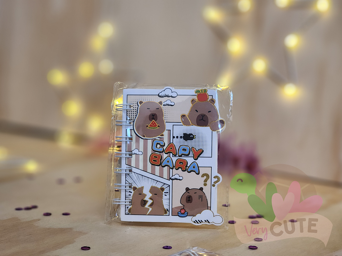Mini Libreta Argollada Capybara Brillo 1