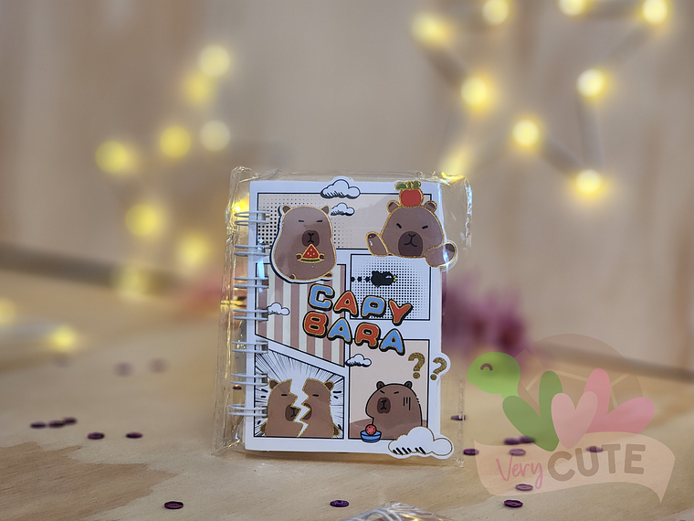 Mini Libreta Argollada Capybara Brillo 1