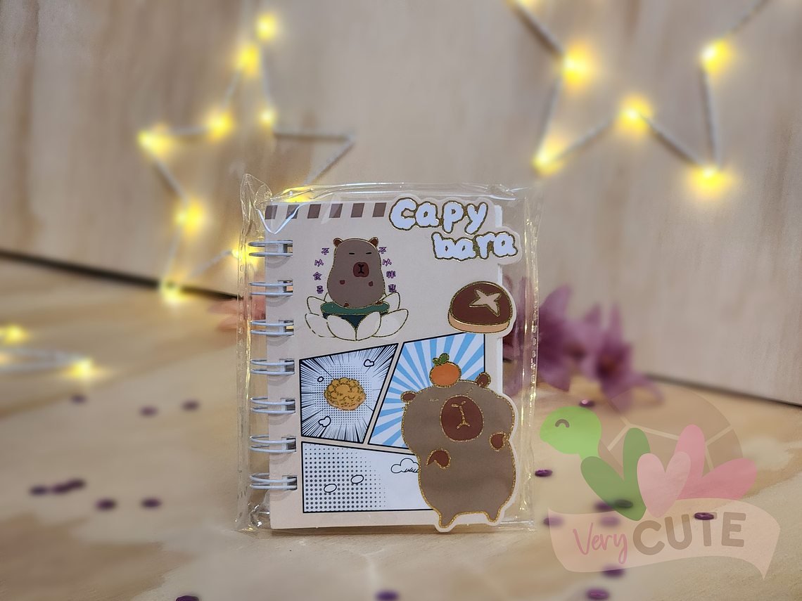 Mini Libreta Argollada Capybara Brillo 2