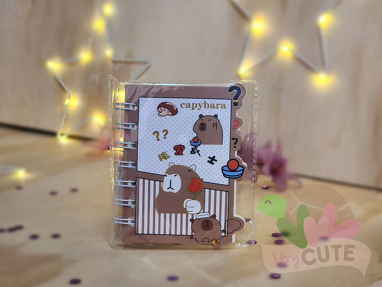 Mini Libreta Argollada Capybara Brillo 4