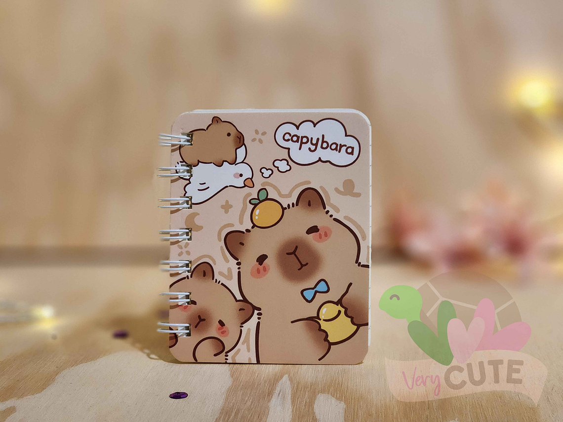 Mini Libreta Kawaii Argollada de Capybara 2