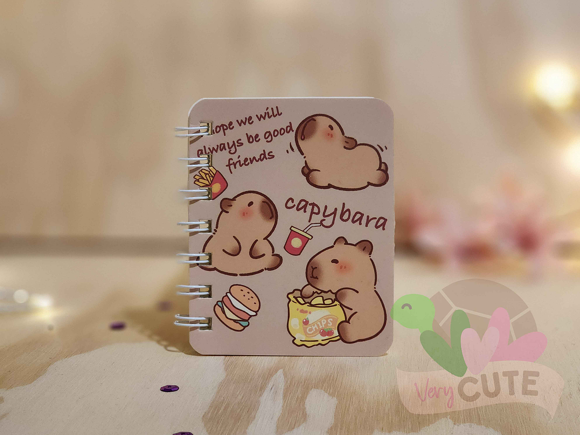 Mini Libreta Kawaii Argollada de Capybara 4