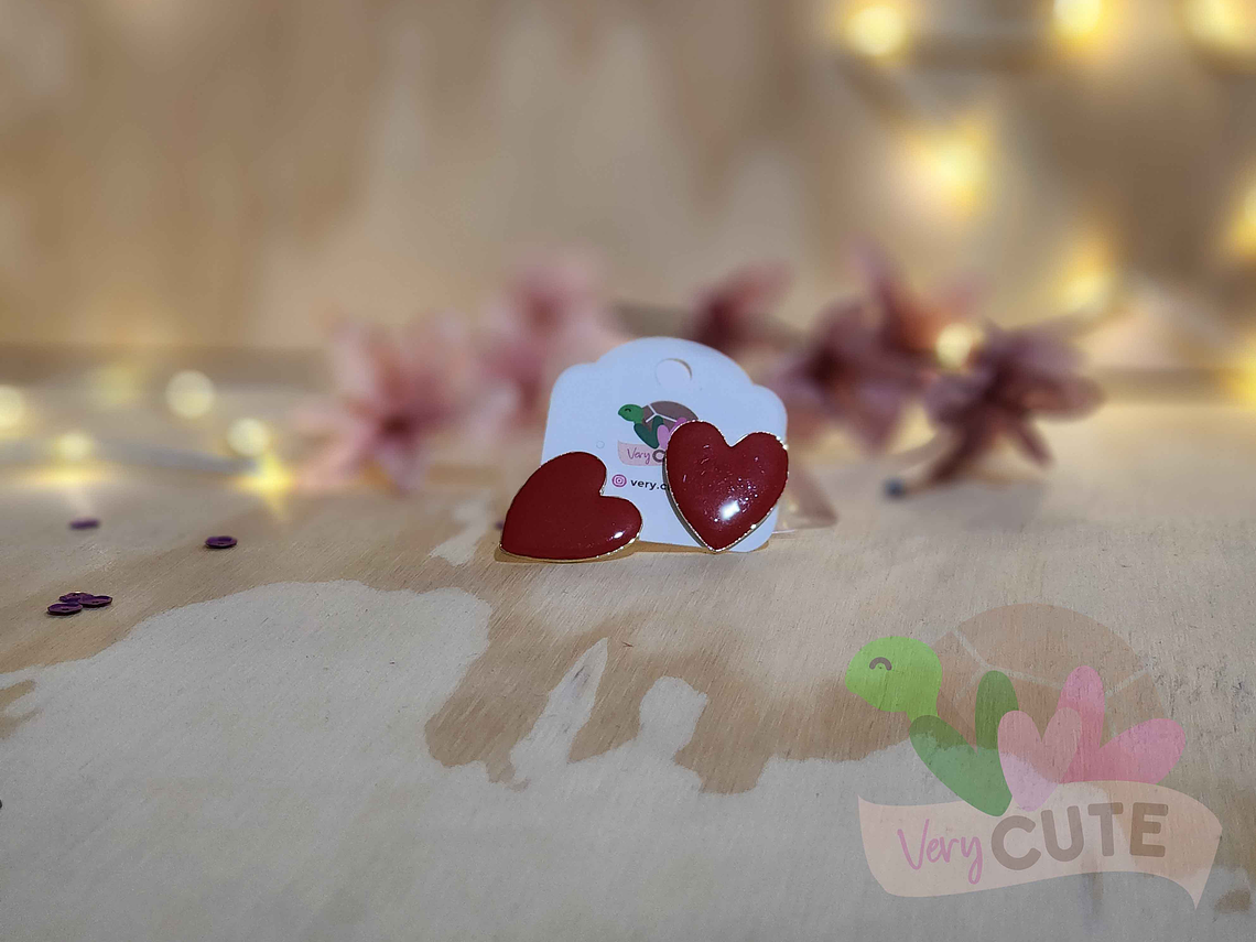 Aros Corazón Esmaltado 2