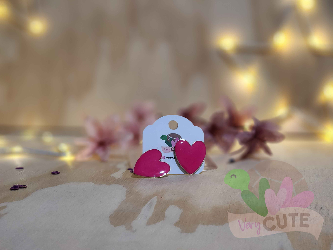 Aros Corazón Esmaltado 1