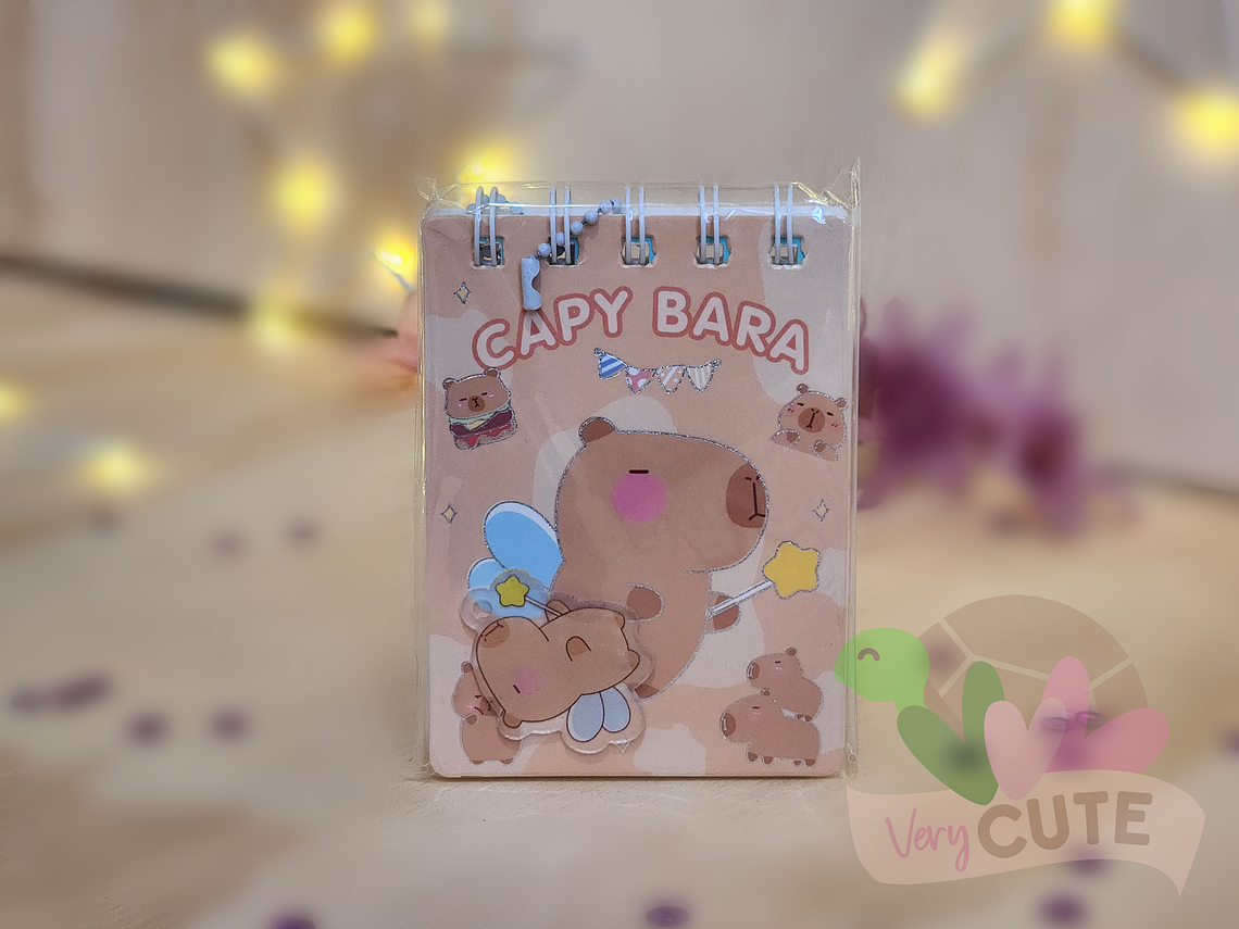 Mini Libreta Argollada Capybara - Con Colgante 1