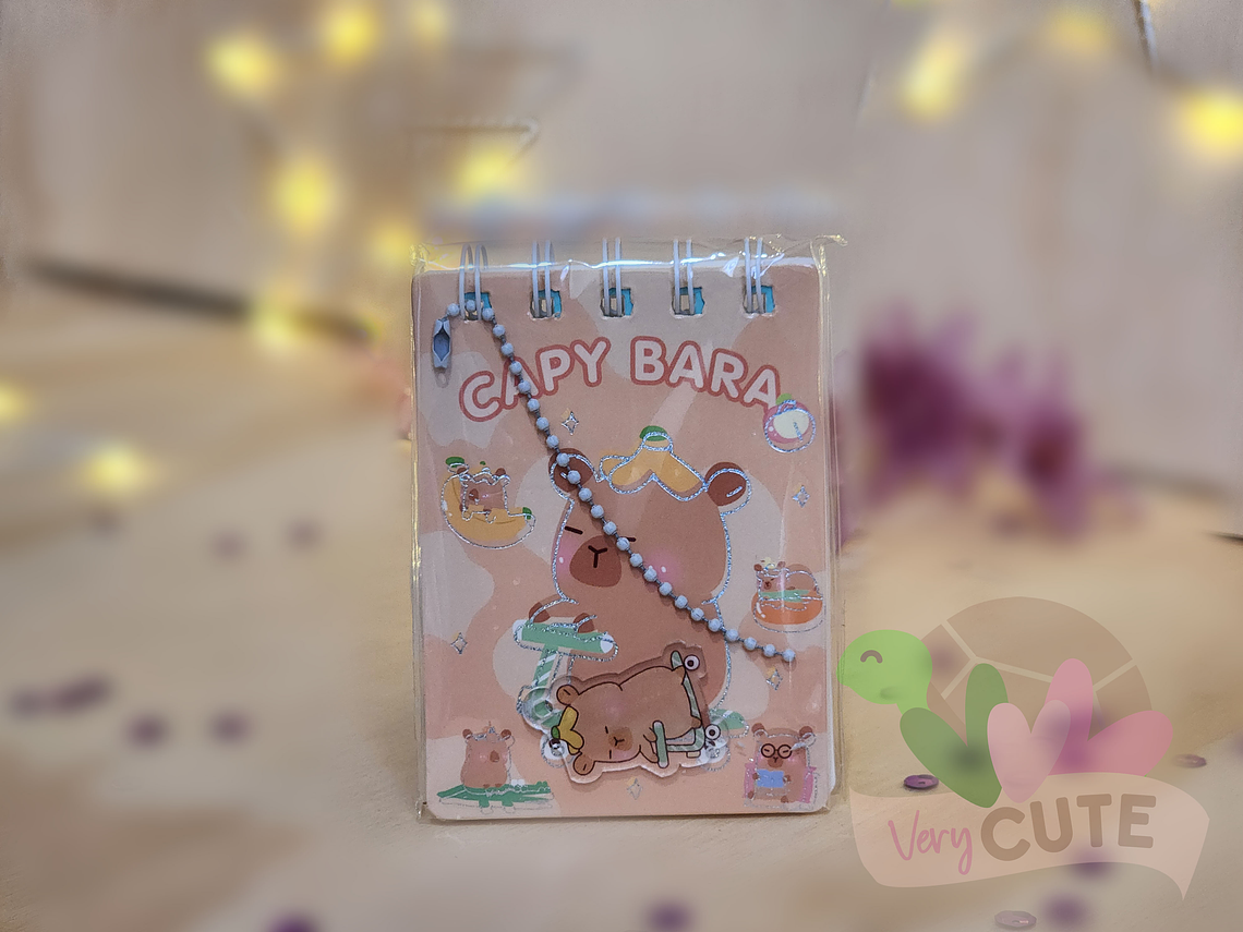 Mini Libreta Argollada Capybara - Con Colgante 2