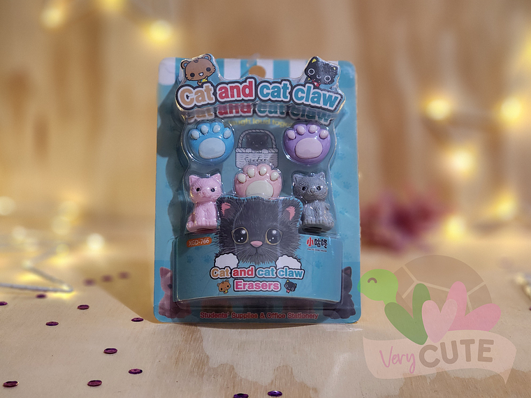 Set Gomas de Borrar Gatitos & Garritas 4