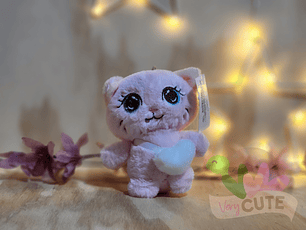  Llavero Peluche Gatito con Corazón