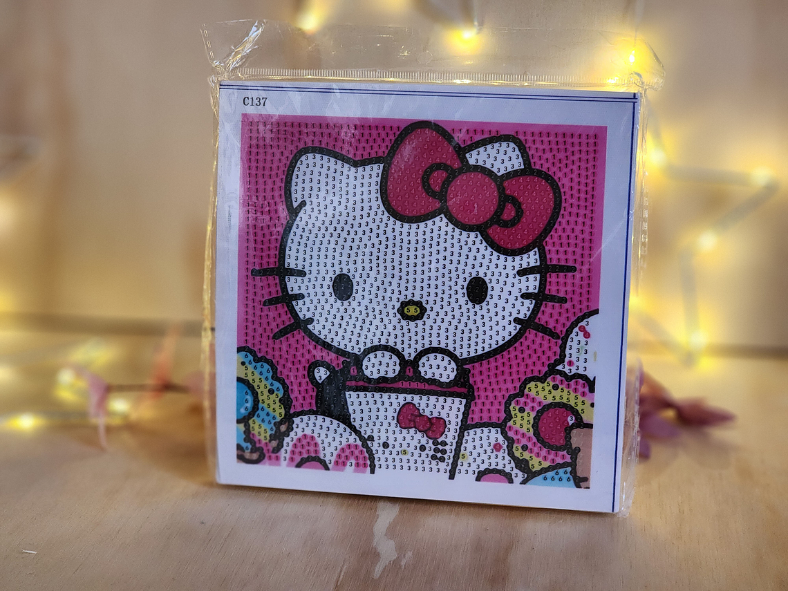 Set Pintura con Diamantes Con Marco - Kitty 1