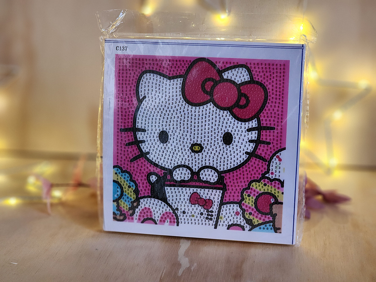 Set Pintura con Diamantes Con Marco - Kitty 1