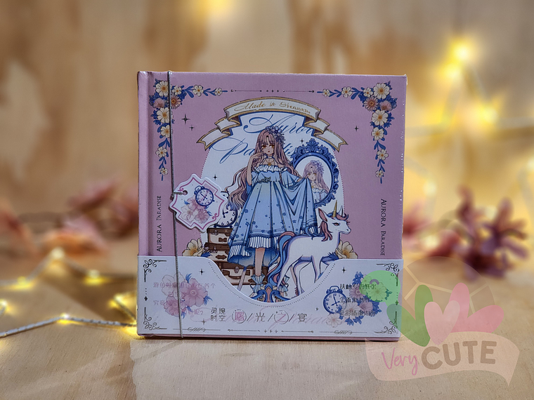 Libreta Kawaii Cuadrada - Aurora Paradise 1