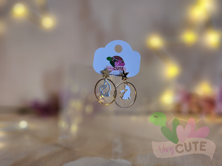 Aros Gato en Circulo Colgante 1