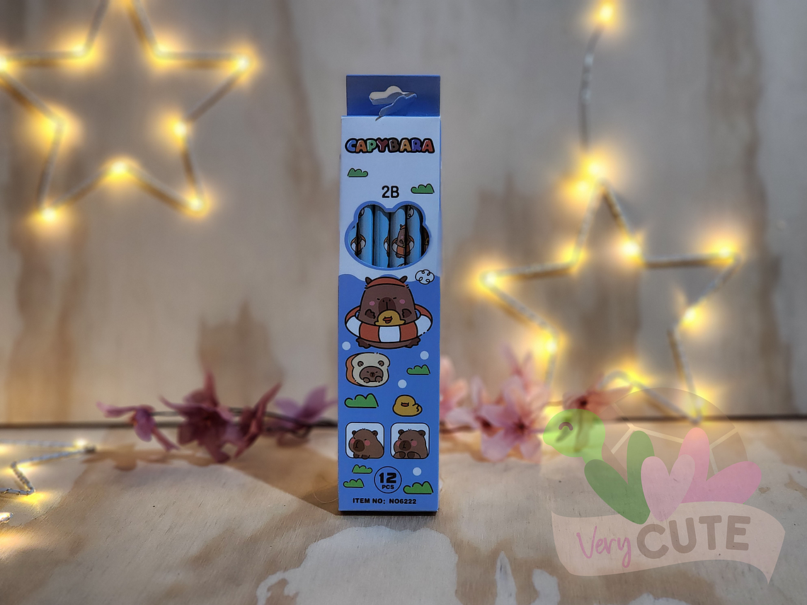  Set 12 Lápices Gráfito Capybara 1