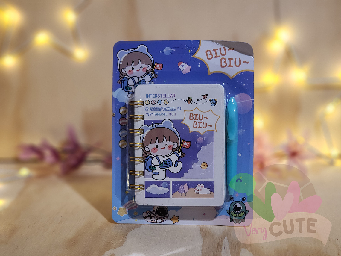 Set Mini Libreta y Lapiz - Diseño Espacial 1