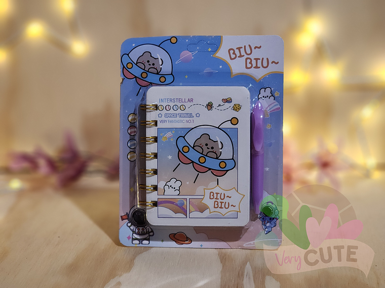 Set Mini Libreta y Lapiz - Diseño Espacial 2