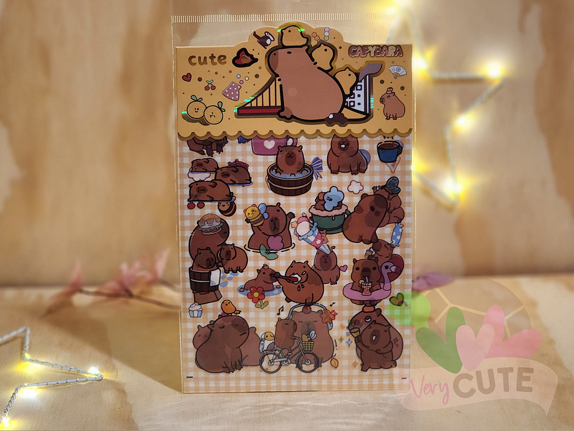 Stickers Capybara Grande - 2 láminas 1