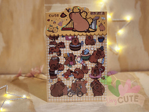 Stickers Capybara Grande - 2 láminas