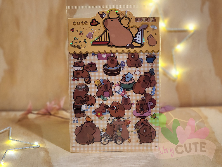 Stickers Capybara Grande - 2 láminas 1