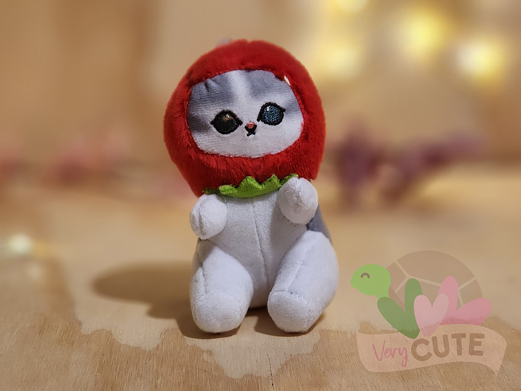  Llavero Peluche Gato Mofusand - Gorrito Frutas 1