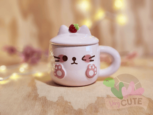 Tazón Gato con Frutilla