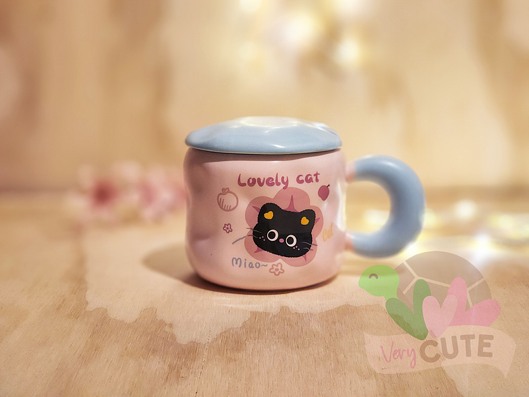 Tazon Gatito - Rosa y Celeste 2