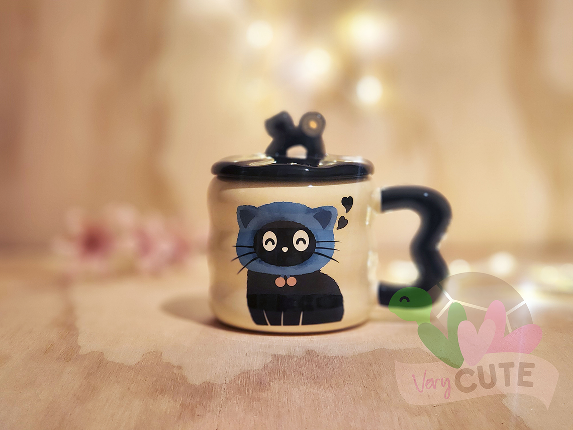 Tazón Gatito Negro con Gorrito 5