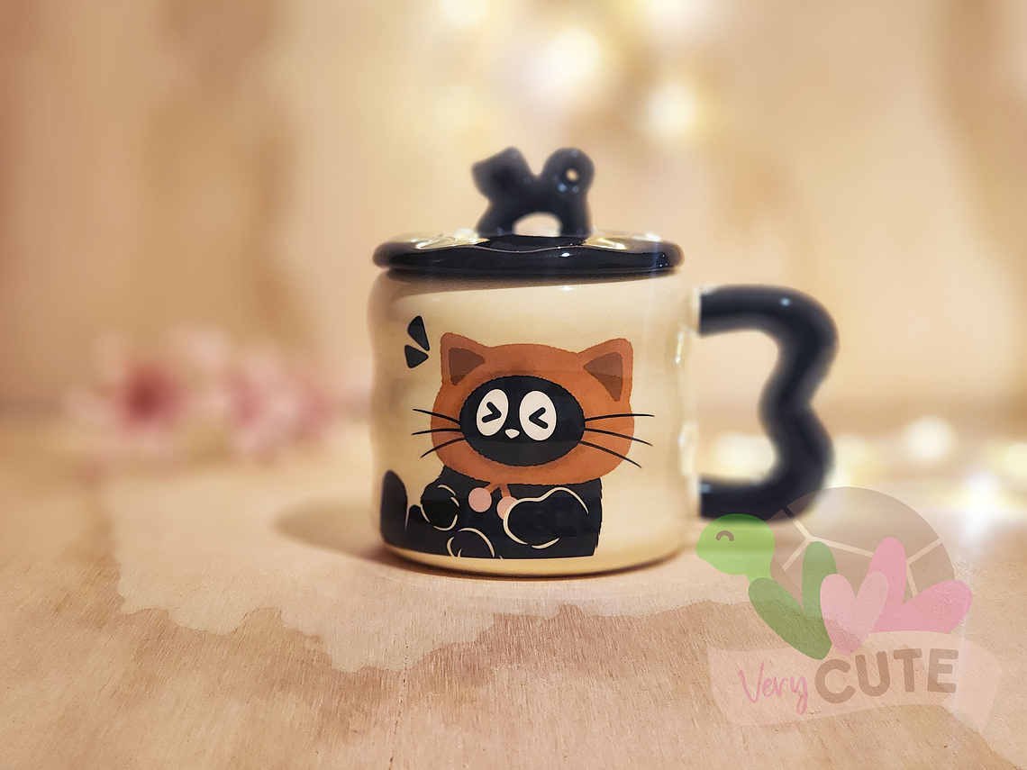 Tazón Gatito Negro con Gorrito 6