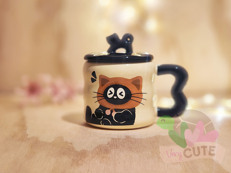 Tazón Gatito Negro con Gorrito 6