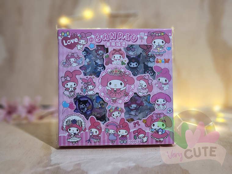 Caja 100 Stickers - Personajes Sanrio 2