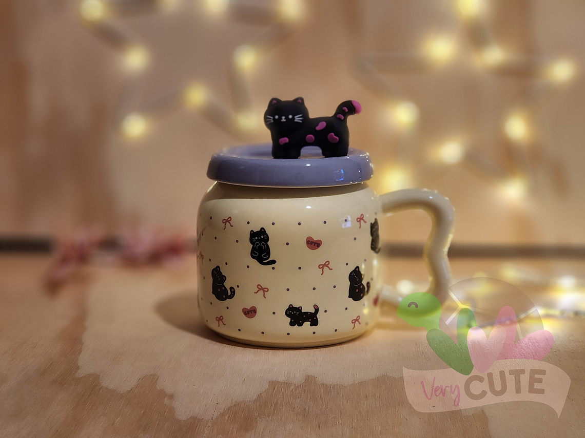 Tazón Amarillo con Gato 2