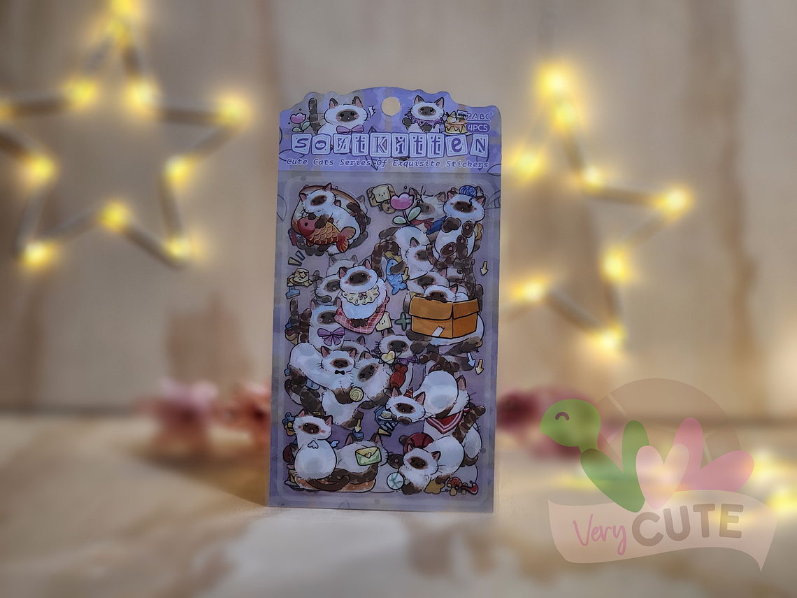 Stickers Cute Cats - 4 láminas 4