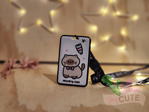 Porta Credencial + Lanyard - Gatitos
