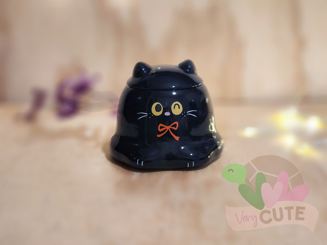 Tazón Gatito Negro Acostado 1