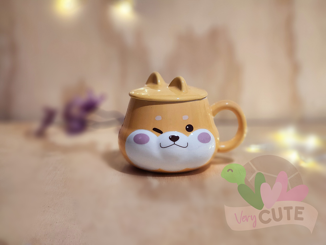 Tazón Perrito Naranjo – Estilo Shiba Inu Kawaii 1