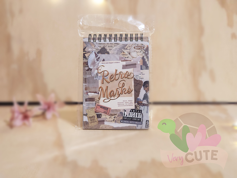 Libreta Argollada de Stickers Vintage – Journal Deco Aesthetic 1