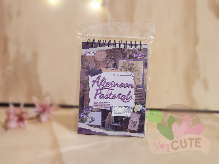 Libreta Argollada de Stickers Vintage – Journal Deco Aesthetic 2