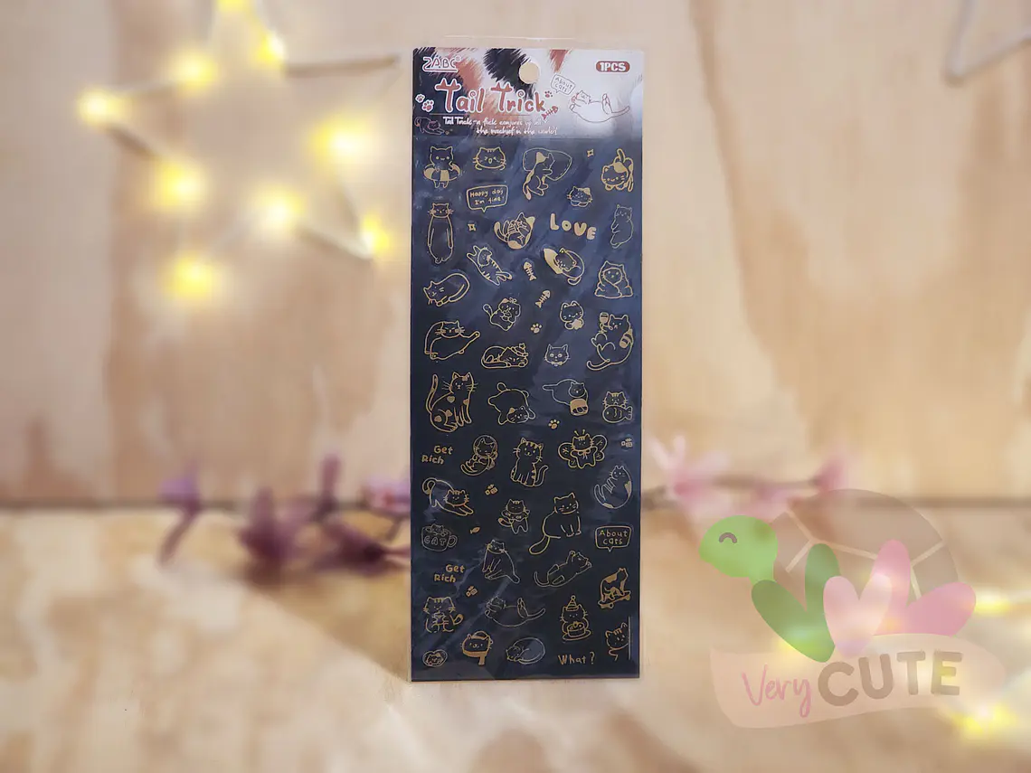 Stickers Gatitos Dorados – Black & Gold Cat Aesthetic 2
