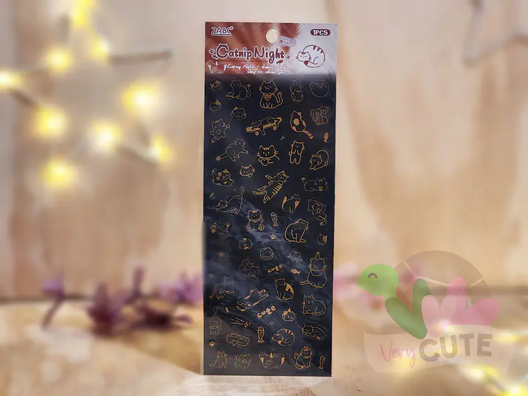 Stickers Gatitos Dorados – Black & Gold Cat Aesthetic 4