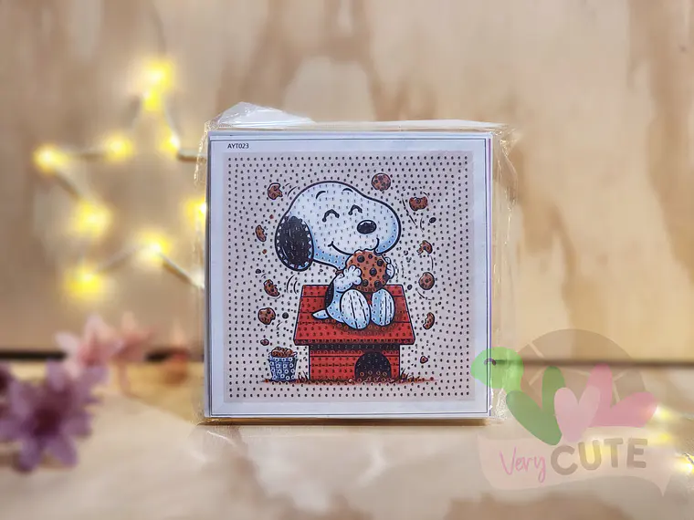 Set Pintura con Diamantes Con Marco - Snoopy 2
